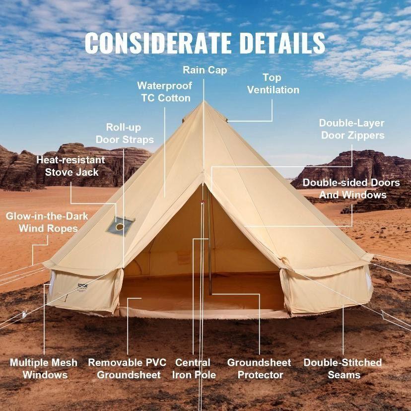Glockenzelt im Jurten-Stil 3×2m Camping und Outdoor