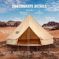 Glockenzelt im Jurten-Stil 3×2m Camping und Outdoor
