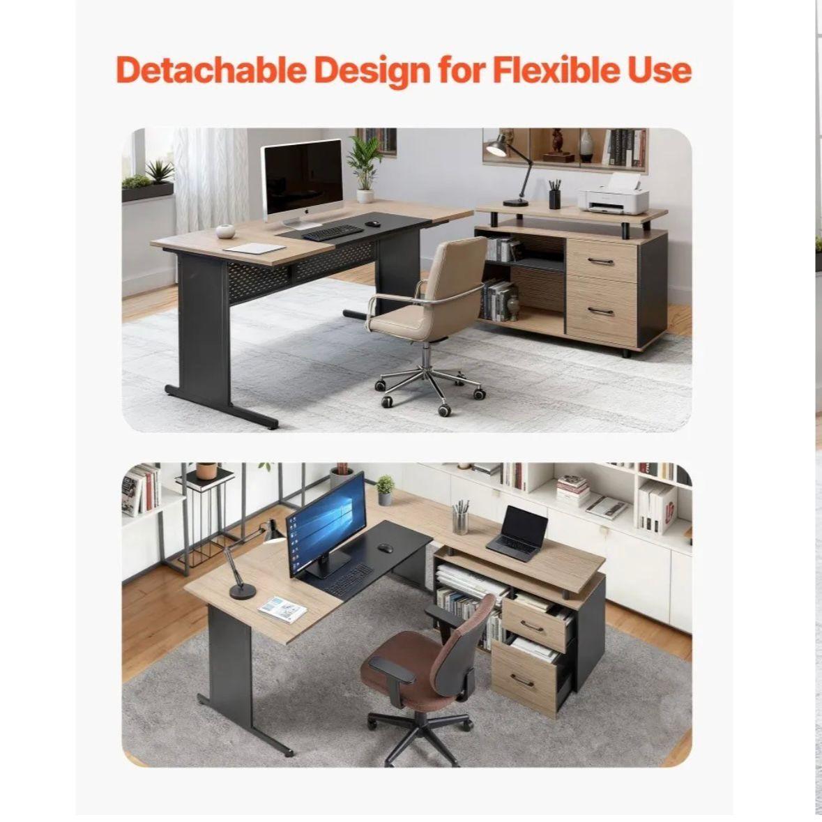 L Schreibtisch Eckschreibtisch Büro Homeoffice Regal Schubladen