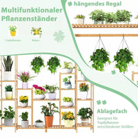 Pflanzenständer Bambus 9 Ebenen Hängeregal Pflanzenregal Indoor Outdoor