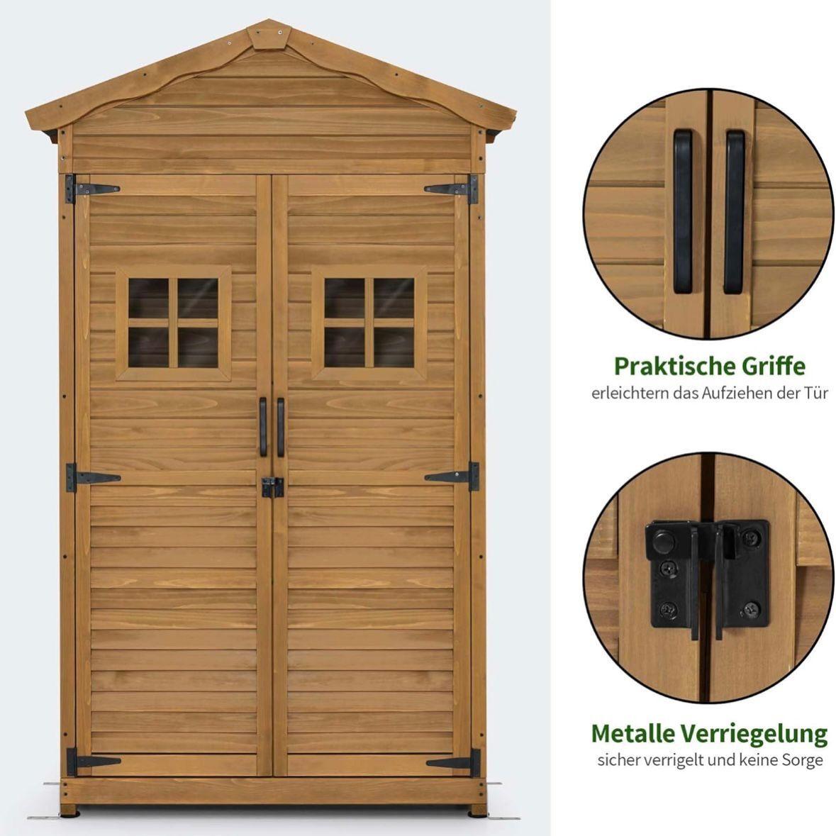 Gartenschrank Geräteschrank Holz Outdoor Geräteschuppen Garten
