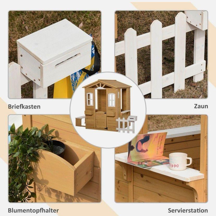 Holz Kinderspielhaus Gartenhaus mit Bank