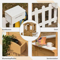 Holz Kinderspielhaus Gartenhaus mit Bank