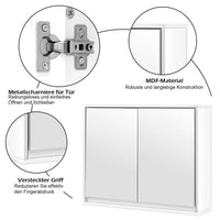Spiegelschrank Weiß mit 2 Spiegeltüren Badezimmerschrank