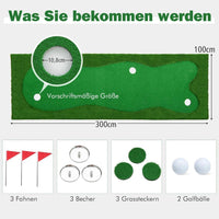 Golf Puttingmatte 300×100cm Trainingsmatte mit 3 Löchern
