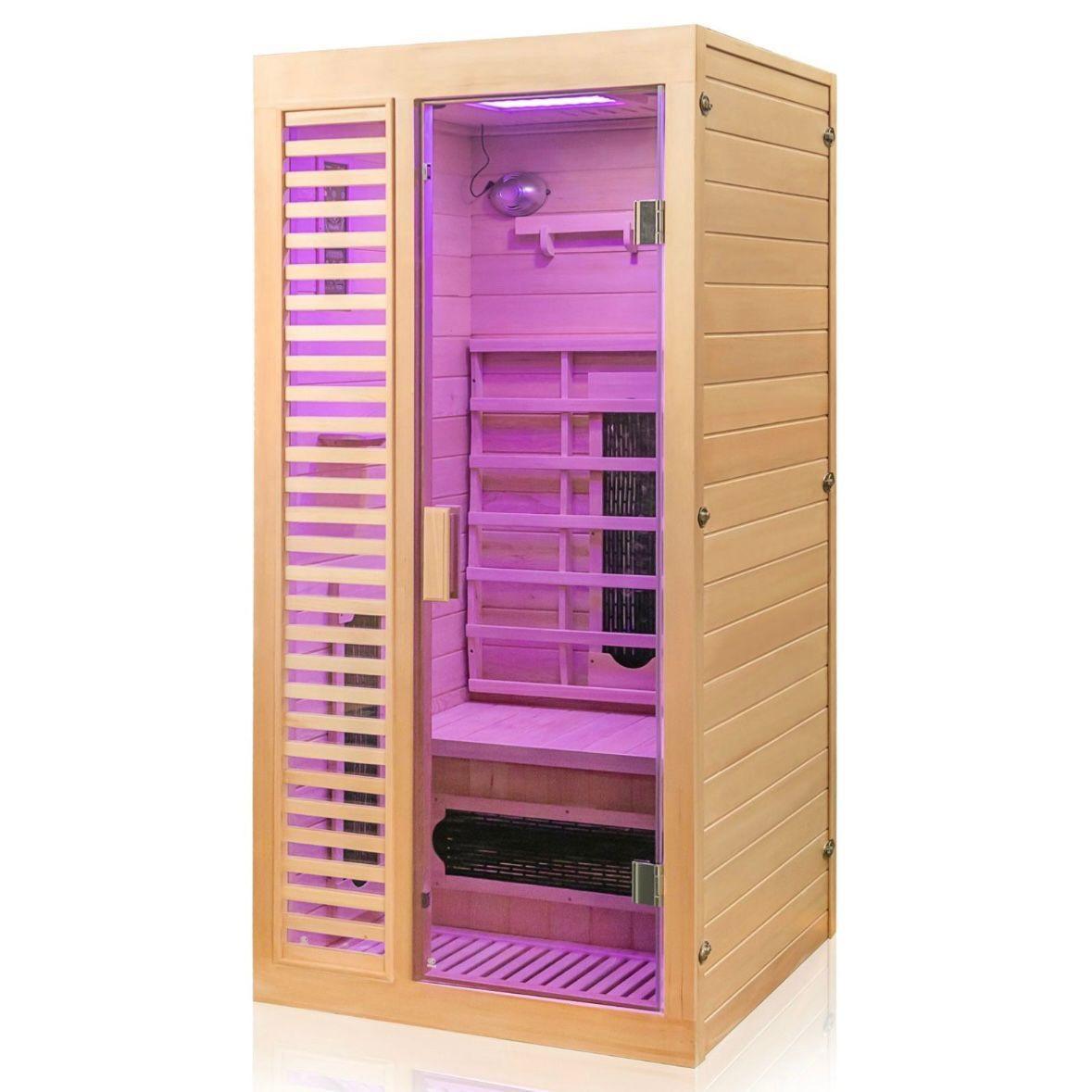 Infrarotkabine für 1 Person mit LED-Farblicht Audio & Ionisator
