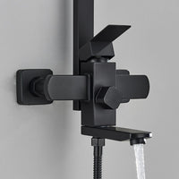 Schwarze Duscharmatur mit Gleitschiene Wandmontage Einhebelmischer