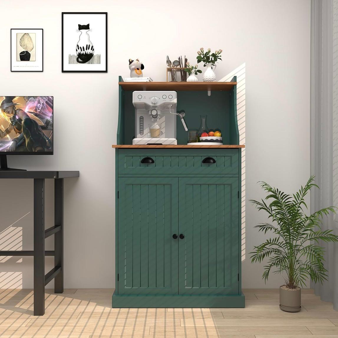 Küchenschrank grün Mikrowellenschrank