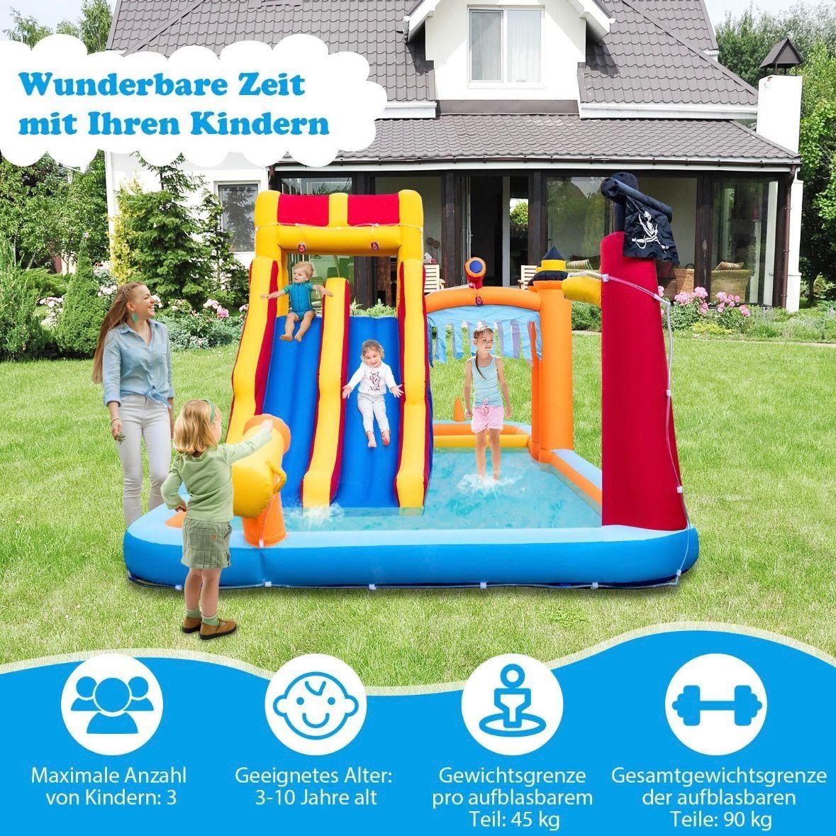 Wasserpark Kinder Hüpfburg mit Rutsche & Kletterwand