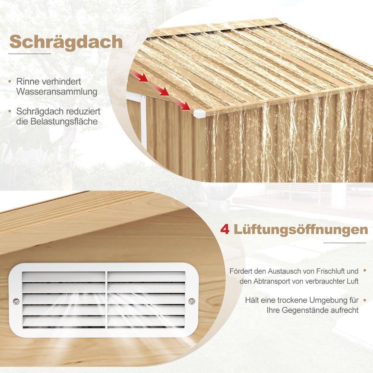 Gartenschuppen Gerätehaus 7m³ Schuppen Geräteschrank