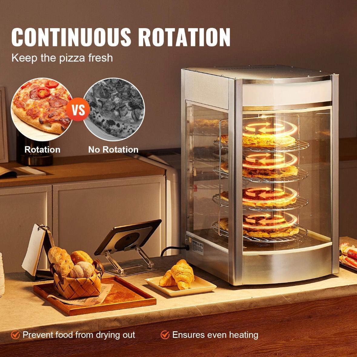 Speisenwärmer mit Rotation Pizza Wärmer 4 Etagen