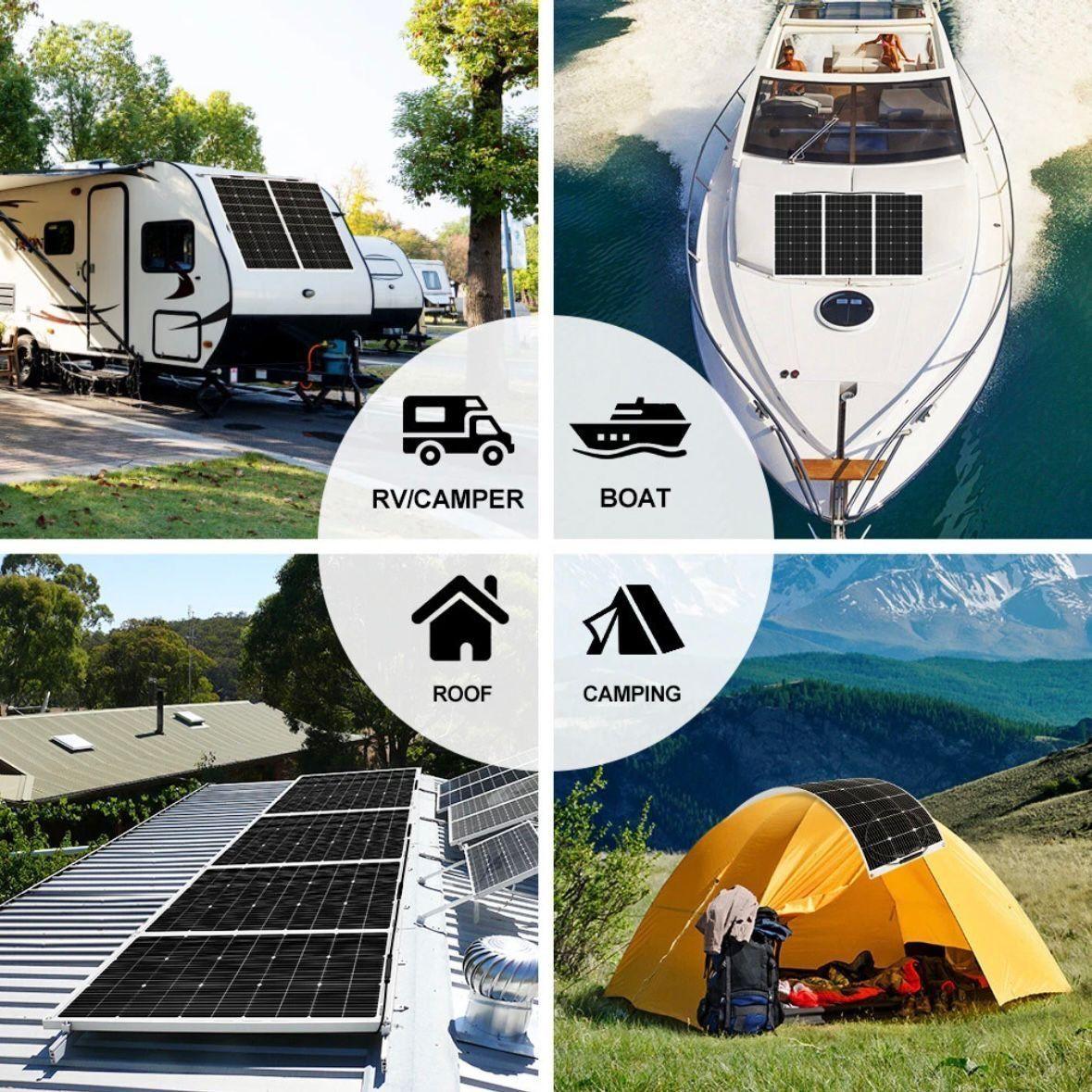 4×100W Flexibles Solarpanel Set 400W  12V ultradünn