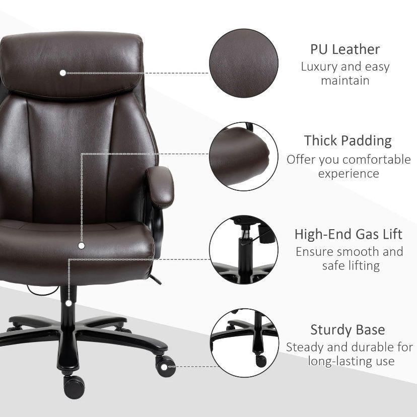 Ergonomischer Bürostuhl Braun mit Wippfunktion & PU-Leder