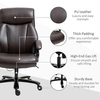 Ergonomischer Bürostuhl Braun mit Wippfunktion & PU-Leder