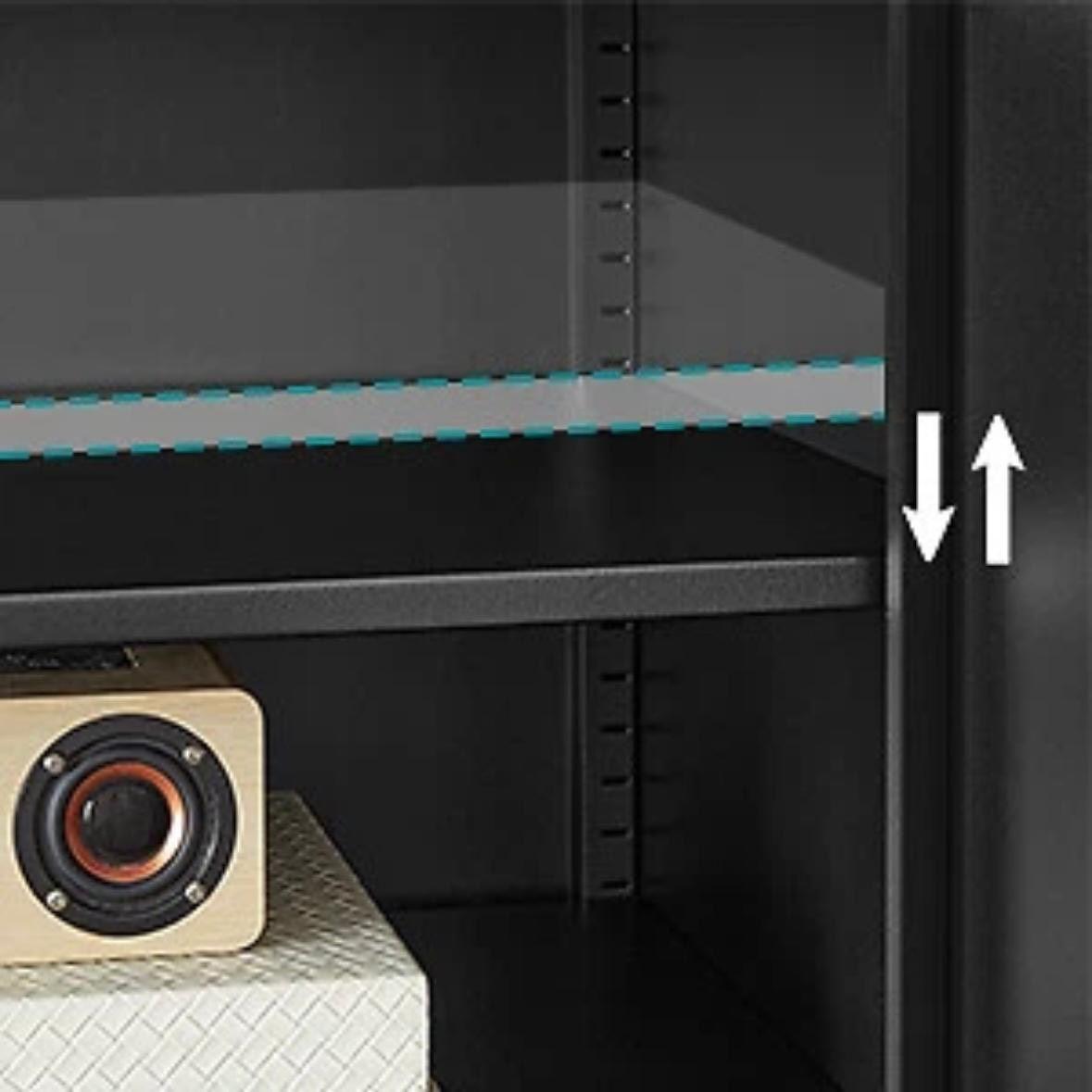 2er Set Aktenschrank abschließbar 4 verstellbaren Einlegeböden 180 cm