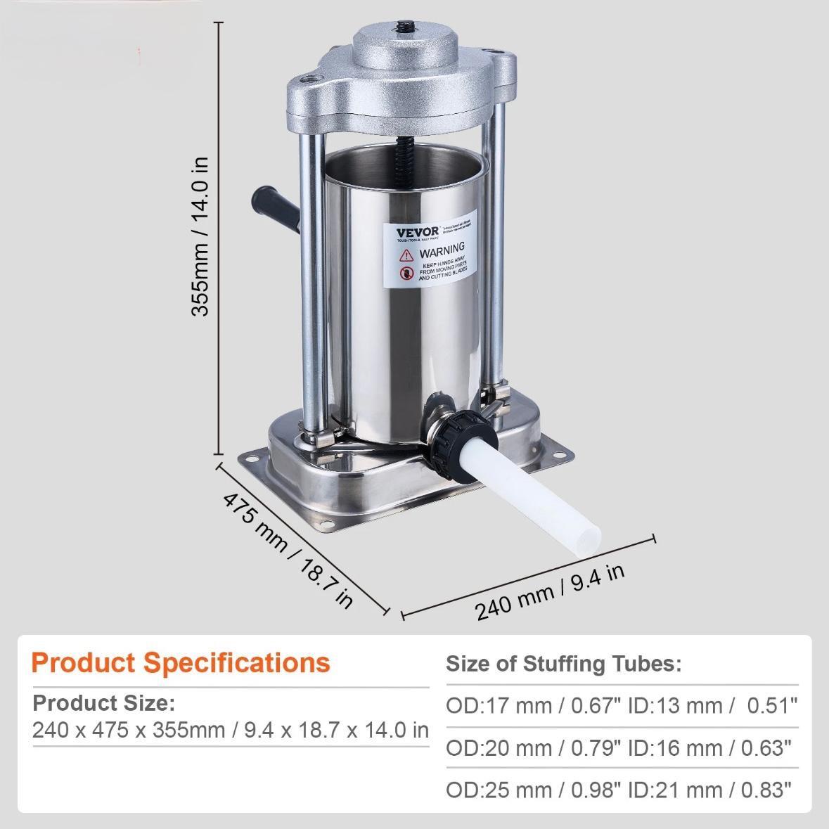Wurstfüller manuell 2L Edelstahl
