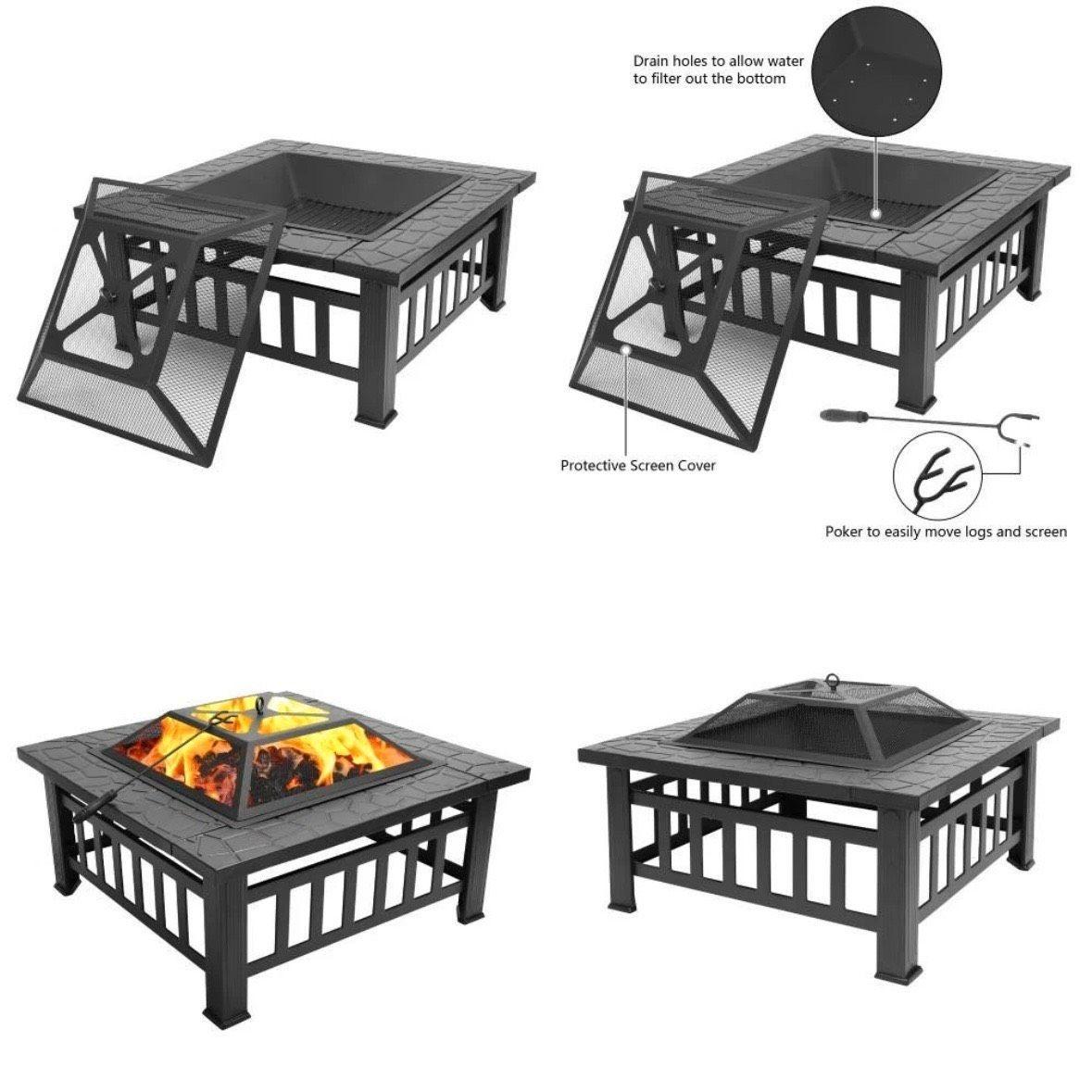 Feuerstelle Grill 2in1 Feuerschale 81cm Garten Terrasse
