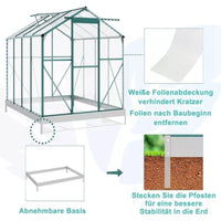 Aluminium Gewächshaus Gartenhaus Polycarbonat Garten