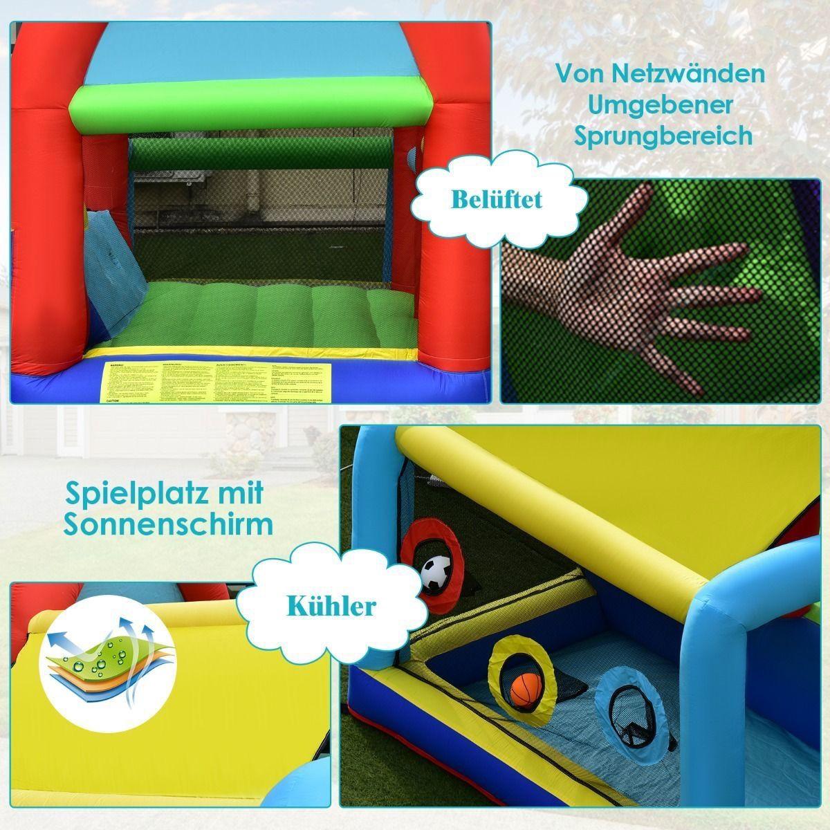 Aufblasbare Hüpfburg XXL mit Doppelrutsche Kletterwand
