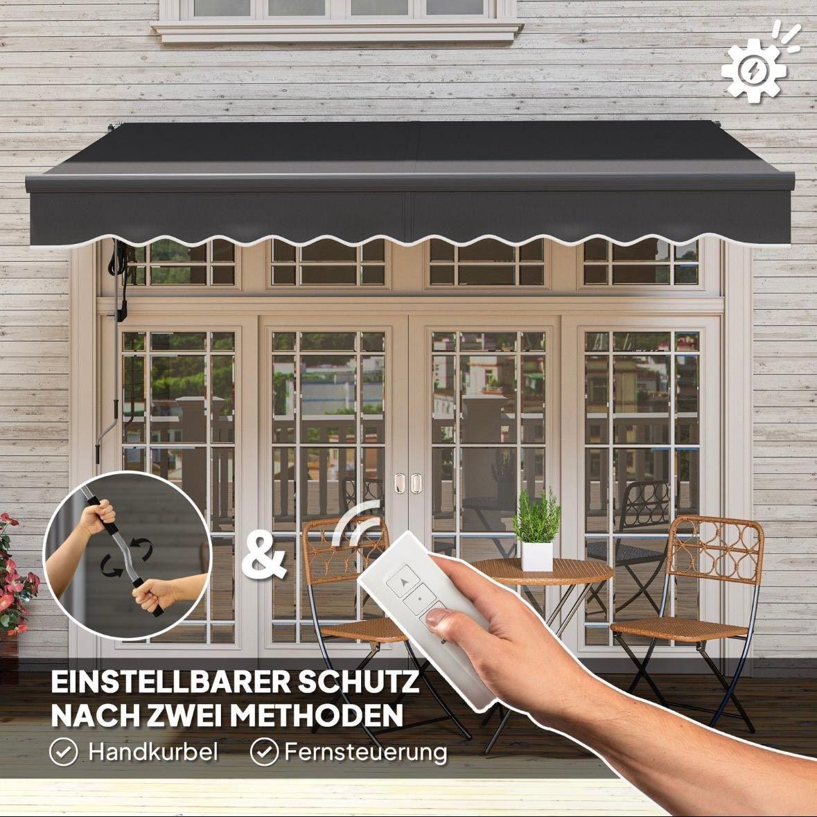 Elektrische Terrassenmarkise 296×250cm Klemmmarkise