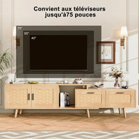 TV-Schrank mit Bambusgeflecht Längenverstellbar 169cm