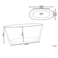 Freistehende Badewanne 170cm Oval Acryl Diamantmuster 289L
