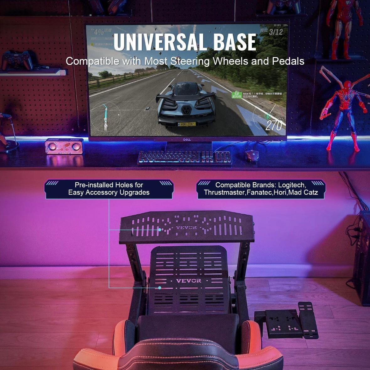 Racing Simulator Cockpit mit Sitz Lenkradständer verstellbar