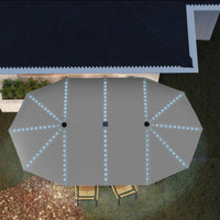 Doppelsonnenschirm Solar LED 4,5m Gartenschirm