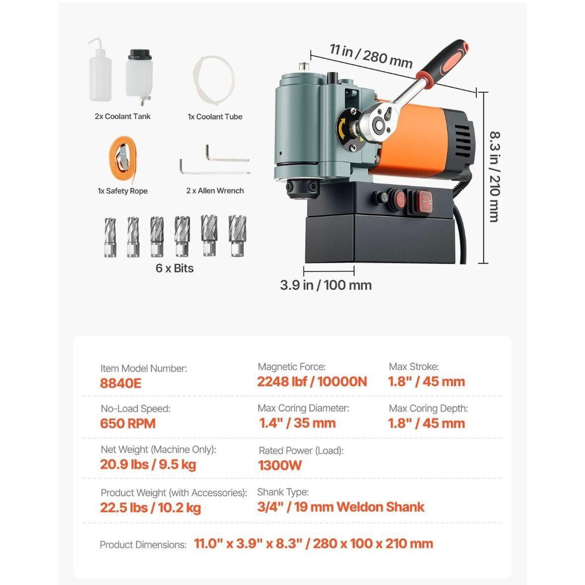 Magnetbohrmaschine 1300W kompakt & leistungsstark