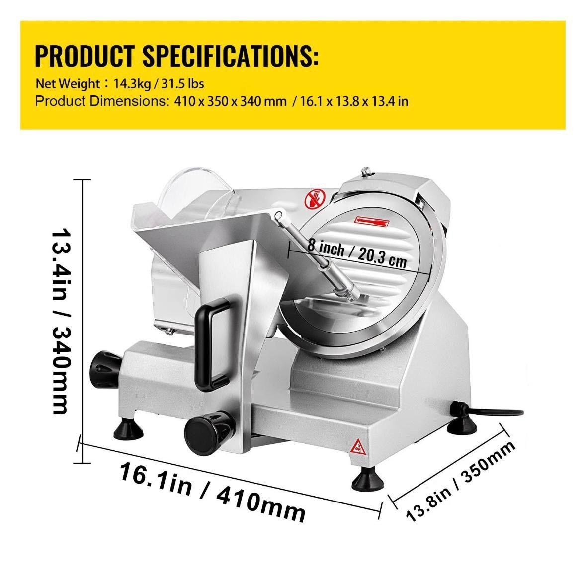 Elektrische Fleischschneidemaschine 200W präzise & vielseitig