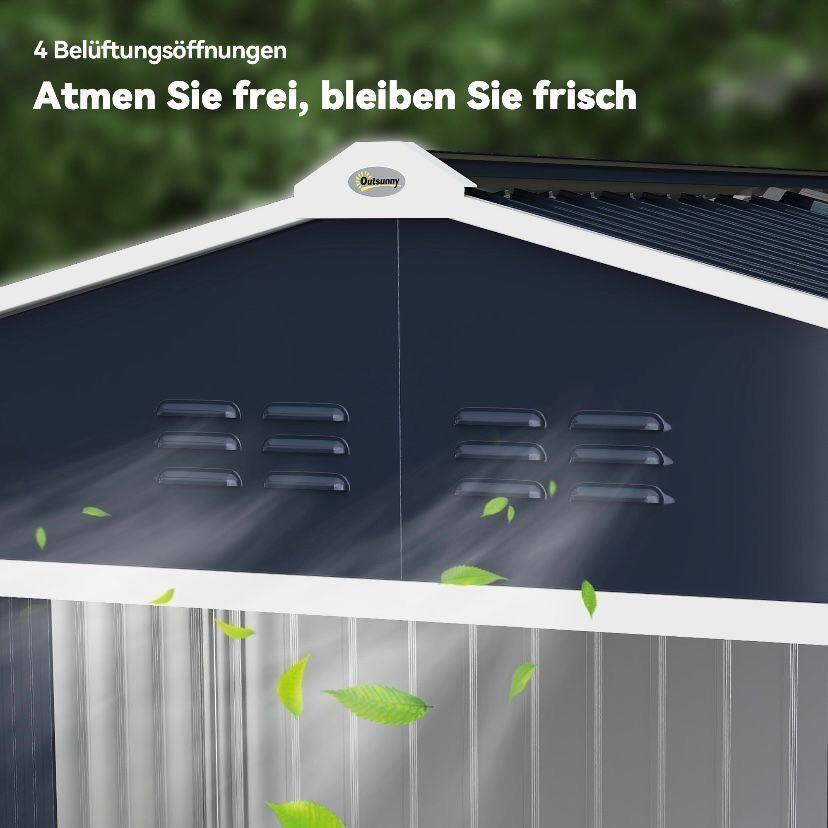 Gerätehaus Metall 4,9 m² Gartenhaus Stahl Geräte Schuppen