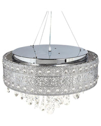 Eleganter Kristall-Kronleuchter in Silber 6-flammig