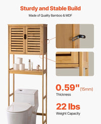 Toilettenschrank Bambus Badregal WC Regal Übertoilette