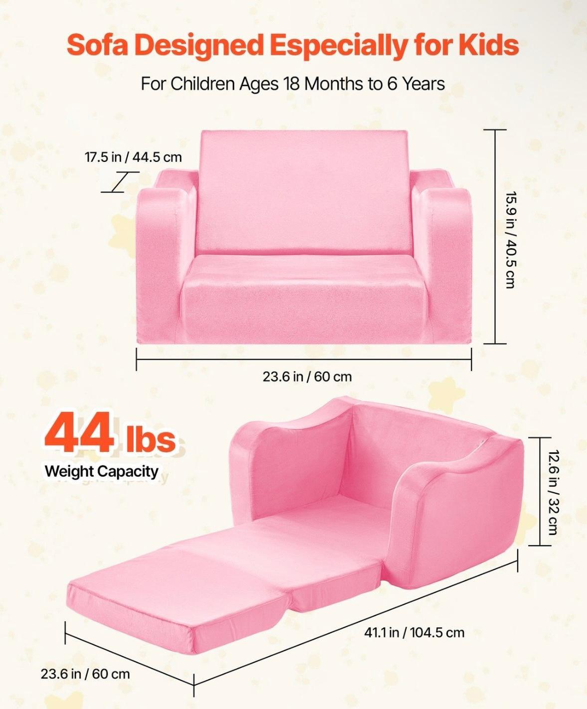 Multifunktionales 2-in-1 Kindersofa – Mini-Couch & Schlafbett