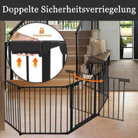 5tlg Kaminschutzgitter mit Tür Sicherheitsgitter Kamin Ofenschutz