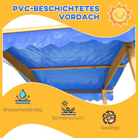 Kinder Sandkasten mit Spielhaus & Sonnendach aus Holz Garten Outdoor
