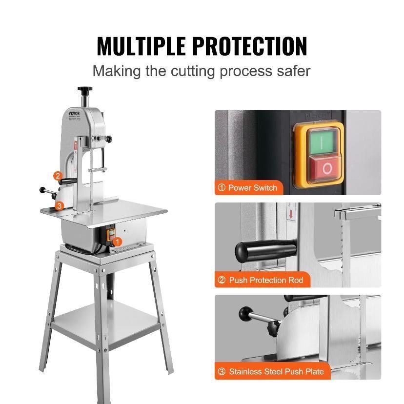 Fleischbandsäge 850W Edelstahl Knochen- & Fleischsäge