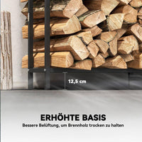 Kaminholzregal Brennholzlager mit Abdeckung 199cm Stahl bis 300kg