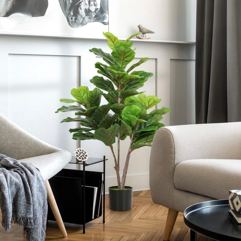 Kunstpflanze Geigenfeige 110cm Zimmerpflanze Deko