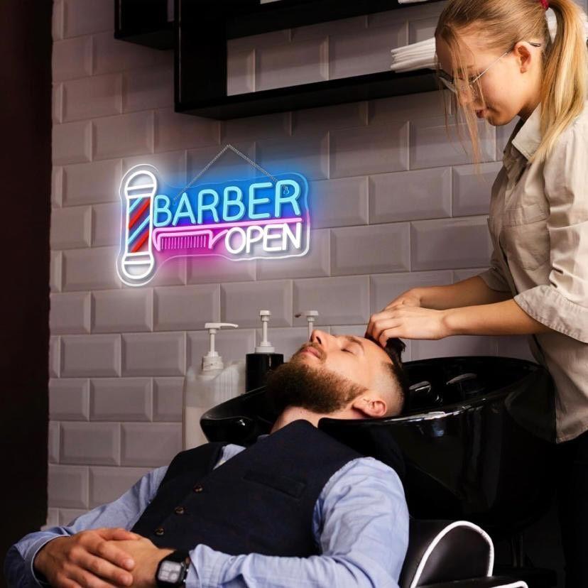 LED Neon Schild Barber OPEN
