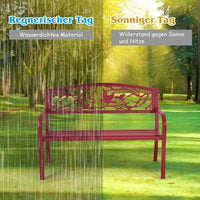 Gartenbank Metall Parkbank Rot Sitzbank Terrasse Balkon