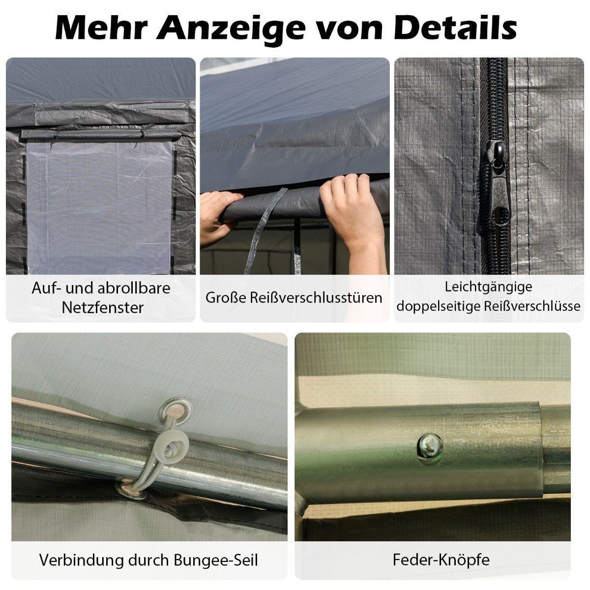 Zeltgarage Carport 6x3m PE