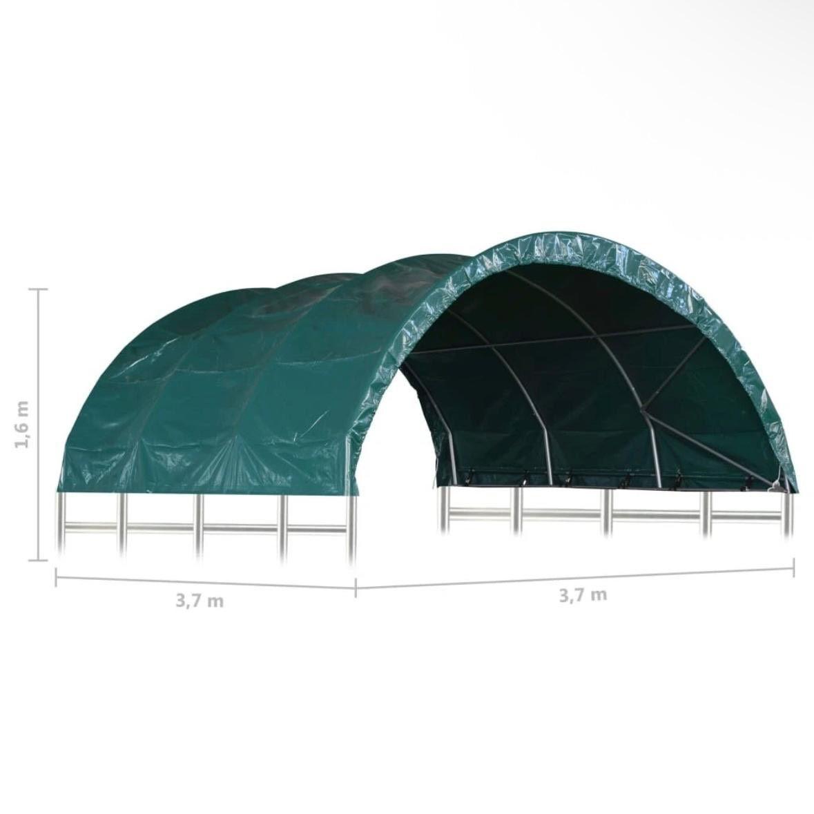 Weidezelt 3,7×3,7m PVC Weideunterstand für Pferde & Nutztiere