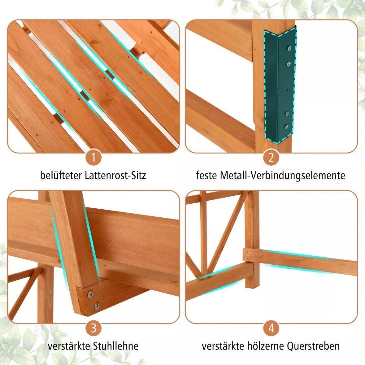 Gartenbogen mit Bank Holz Rankhilfe 189 cm