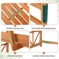 Gartenbogen mit Bank Holz Rankhilfe 189 cm