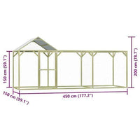 Hühnerstall Hühnergehege 4,5x1,5m Hühner