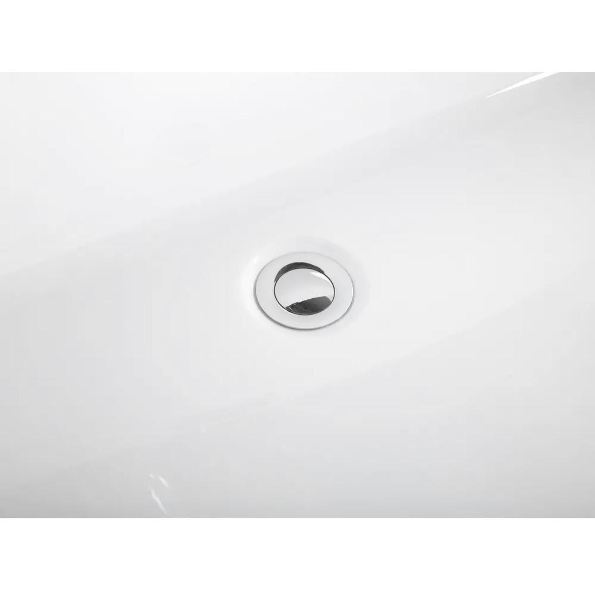 Freistehende Badewanne 170cm Weiß Acryl Oval mit Überlauf 220L