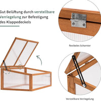 Frühbeetkasten Holz Gewächshaus Anzuchtkasten Garten