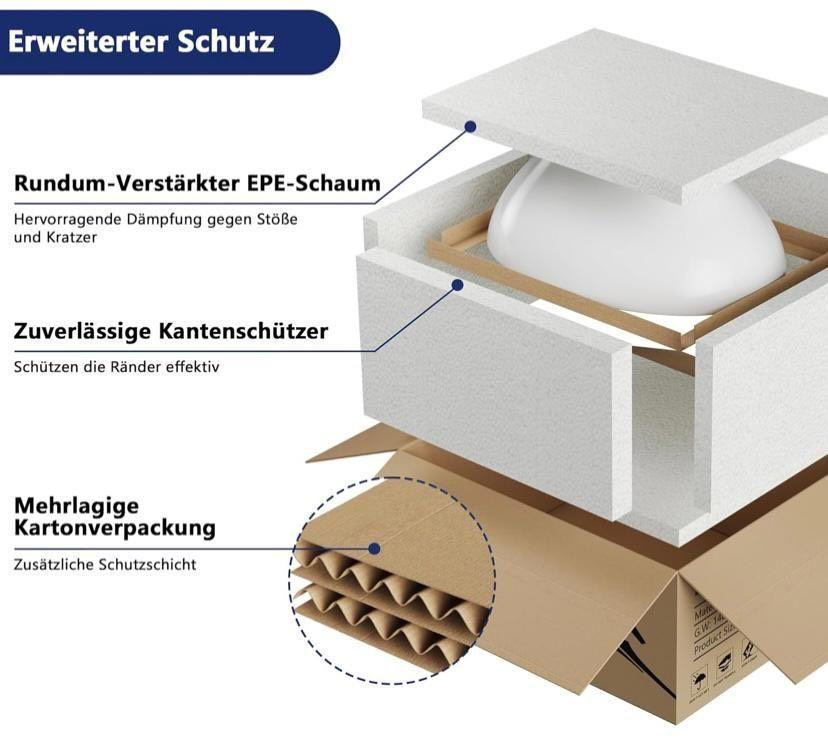 Aufsatzwaschbecken Keramik Weiß Ovales Waschbecken