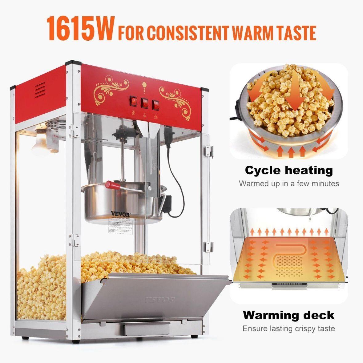 Popcornmaschine im Kino-Design 1615 W Profi Popcorn Maker